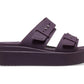 Brooklyn Buckle Low Sandal - Purple