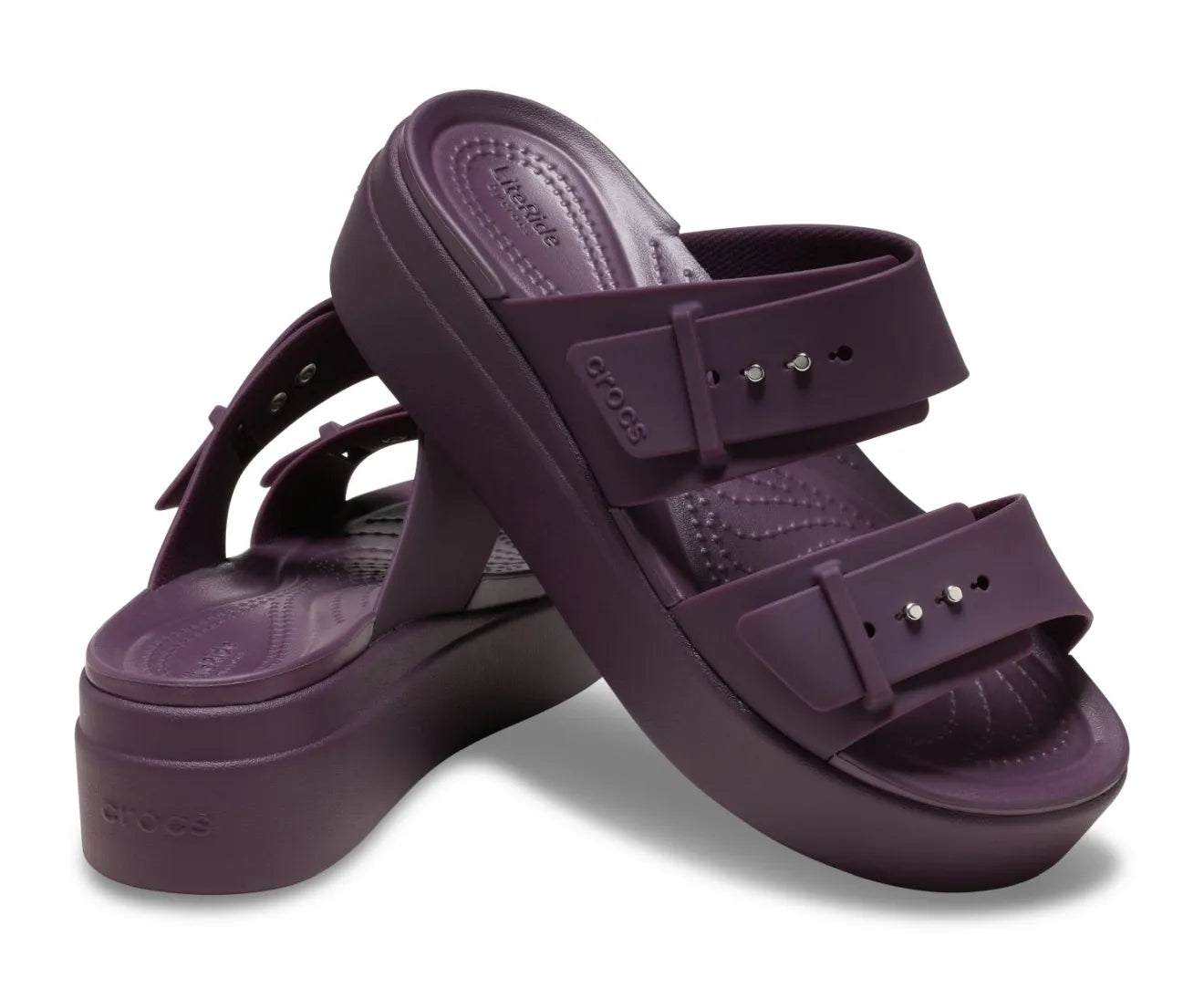 Brooklyn Buckle Low Sandal - Purple